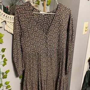 Floral Black and Pink Women's Dress